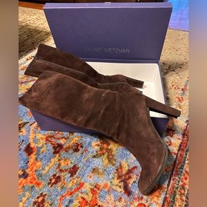 Stuart Weitzman Chocolate Suede Ankle Booties